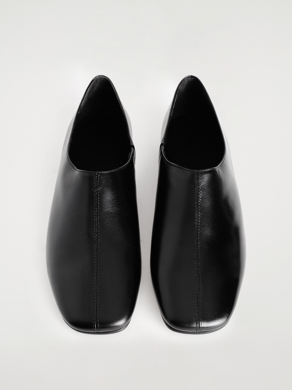 COS Black Leather Slip-On Ballet Flats